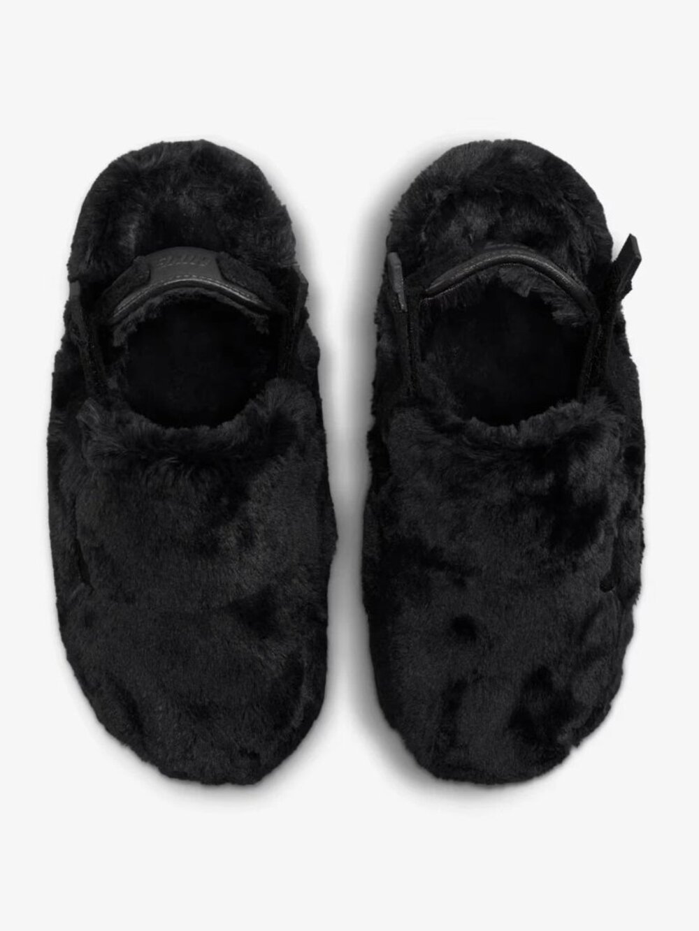 Nike Calm Mule Fuzzy Faux Fur Black Sandal Slide Womens Size 7 FZ3119-001